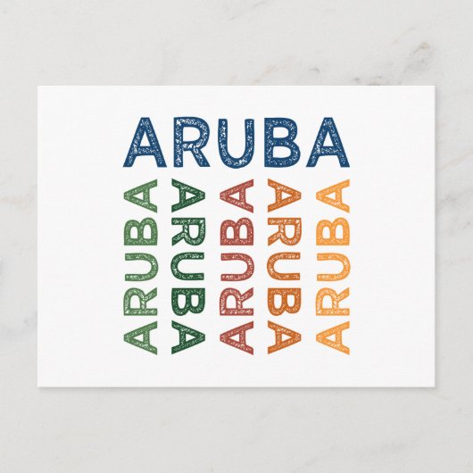Carte Postale Aruba Cute Coloré (Devant)