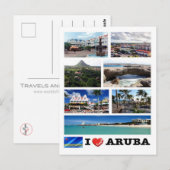 Carte Postale Aruba - I Love - (Devant / Derrière)