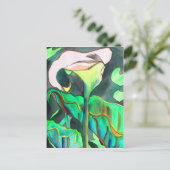 Carte Postale Arum Lily aquarelle peinture originale (Debout devant)