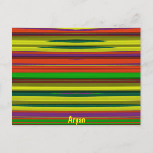 Carte Postale ARYAN ~ Motif de conception 3D ~ Couleurs de Noël~