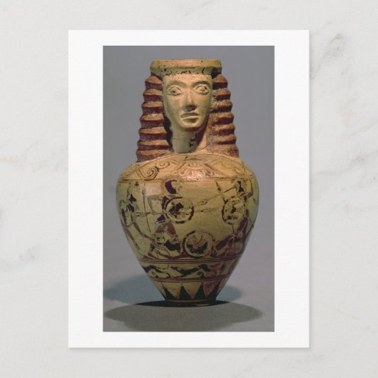 Carte Postale Aryballos Proto-Corinthien avec une tête humaine, (Devant)