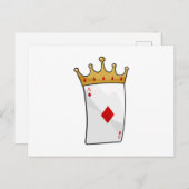 Carte Postale As de Carreau avec Couronne de Roi (Devant / Derrière)
