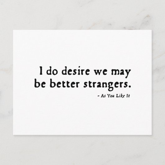 Carte Postale As You Like It Insult (version 16thC) (Devant)