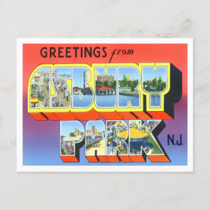 Carte Postale Asbury Park, New Jersey Vintage Big Letters
