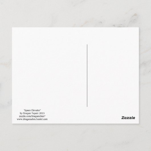 Carte Postale Ascenseur d'espace (Dos)