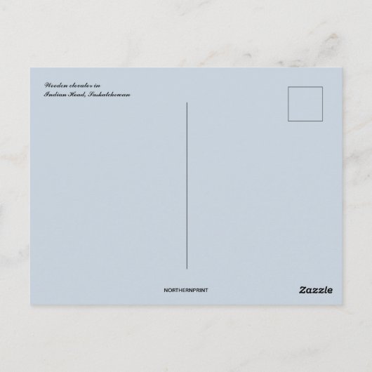 Carte Postale Ascenseur en bois à Indian Head Saskatchewan (Dos)