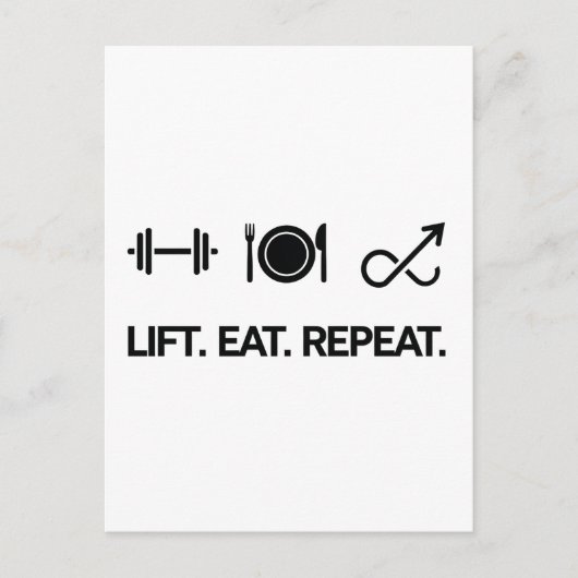 Carte Postale Ascenseur. Manger. Recommencer. - Conception de la (Devant)