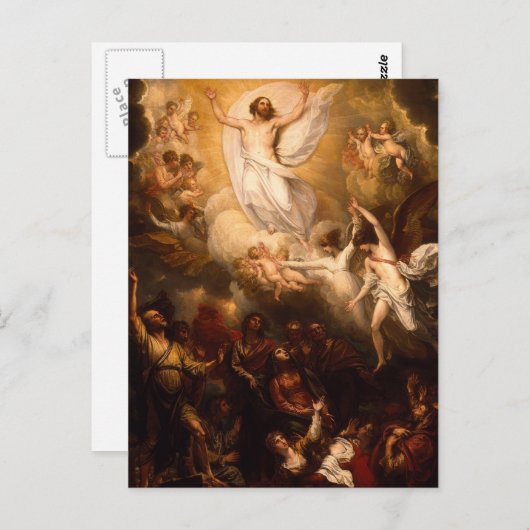 Carte Postale Ascension du Christ avec les anges (Devant / Derrière)