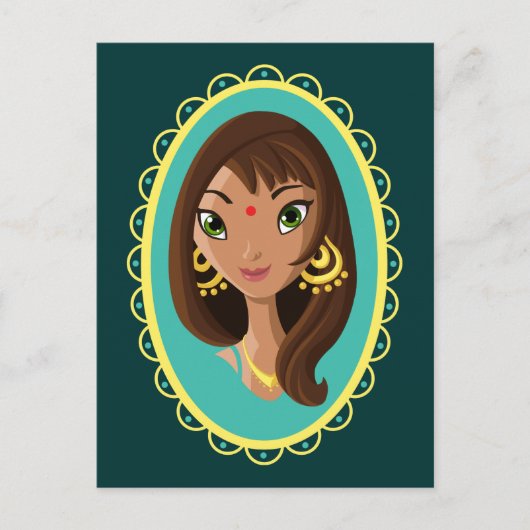 Carte Postale Asha la beauté indienne (Devant)