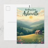 Carte Postale Asheville Blue Ridge Mountains vintage Postcard (Devant / Derrière)