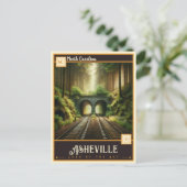 Carte Postale Asheville, Caroline du Nord | VINTAGE (Debout devant)