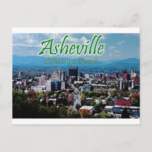 Carte Postale Asheville...Différent est bon ! (Devant)