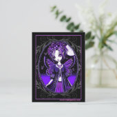 Carte postale "Ashly" Purple Papillon Lune Fée (Debout devant)