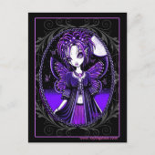 Carte postale "Ashly" Purple Papillon Lune Fée (Devant)