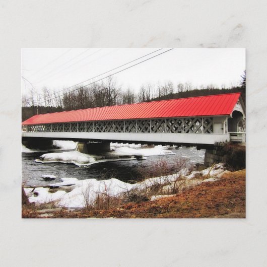 Carte Postale Ashuelot Covered Bridge in Winter (Devant)
