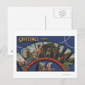 Carte Postale Ashville, Caroline du Nord - Scènes à grandes lett (Devant / Derrière)