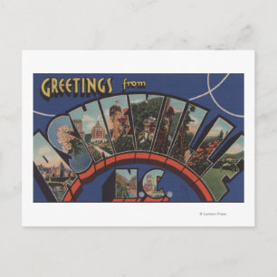 Carte Postale Ashville, Caroline du Nord - Scènes à grandes lett