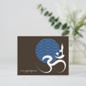 Carte Postale Asiatique Bleu Yoga Moderne Zen Calligraphie Om Au (Debout devant)