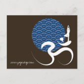 Carte Postale Asiatique Bleu Yoga Moderne Zen Calligraphie Om Au (Devant)