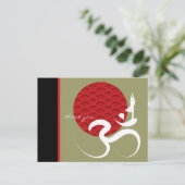 Carte Postale Asiatique Red Sun Yoga & Moderne Zen Calligraphie  (Debout devant)