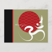 Carte Postale Asiatique Red Sun Yoga & Moderne Zen Calligraphie  (Devant)