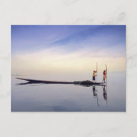 Asie, Birmanie, (Myanmar) Bateau de pêche réfléchi