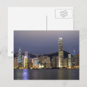 Carte Postale Asie, Chine, Hong Kong, ciel urbain et 2 (Devant / Derrière)