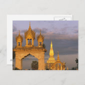 Carte Postale Asie, Laos, Vientiane. Ce temple de Luang. (Devant / Derrière)