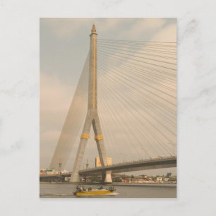 Carte Postale Asie, Thaïlande, Bangkok, pont sur Chao