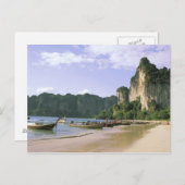 Carte Postale Asie, Thaïlande, Krabi. West Railay Beach, long (Devant / Derrière)