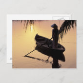 Carte Postale Asie, Vietnam, Delta Du Mékong, Can Tho. Soirée (Devant / Derrière)