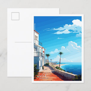 Carte Postale Asilah Maroc Art Travel Vintage illustration