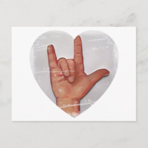 CARTE POSTALE ASL "JE VOUS AIME" CARDIAQUE #2