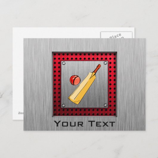 Carte Postale Aspect métal brossé Cricket (Devant / Derrière)