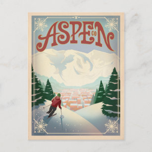Carte Postale Aspen, Colorado   Pistes de ski