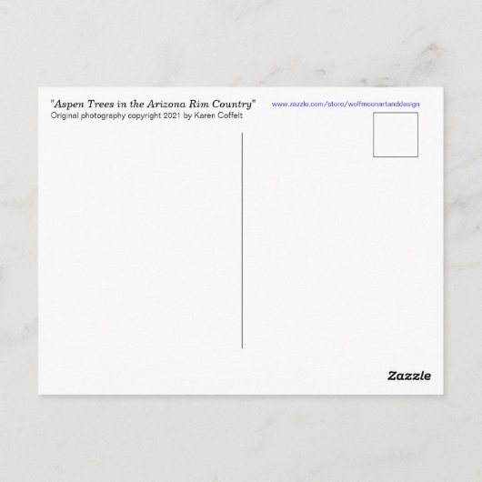 Carte Postale Aspen Trees Automne Chute Foliting Sunburst (Dos)