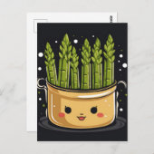 Carte Postale Asperge Gourmande Cute (Devant / Derrière)