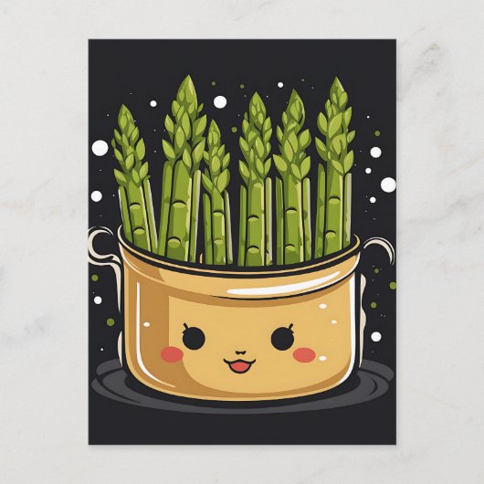 Carte Postale Asperge Gourmande Cute (Devant)