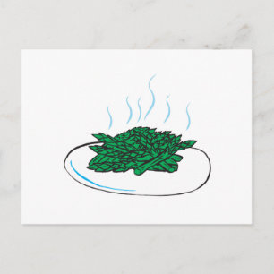 Carte Postale asperges dans une assiette