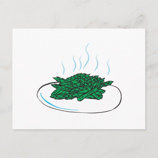 Carte Postale asperges sur une assiette (Devant)