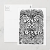 Carte Postale ASPIRE À INSPIRER - Devis de déclaration positive (Devant / Derrière)