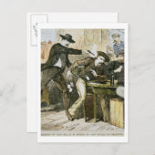 Carte Postale Assassinat de 'Wild Bill' (W.B. Hickok) par Jack (Devant / Derrière)