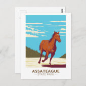 Carte Postale Assateague State Park Maryland Badge (Devant / Derrière)