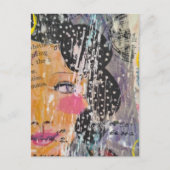 Carte Postale assez abstrait collage avec visage (Devant)