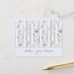 Carte Postale Assez Chic Fleurs Lavande Rayures