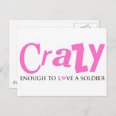 Carte Postale Assez fou pour aimer un soldat (Devant / Derrière)