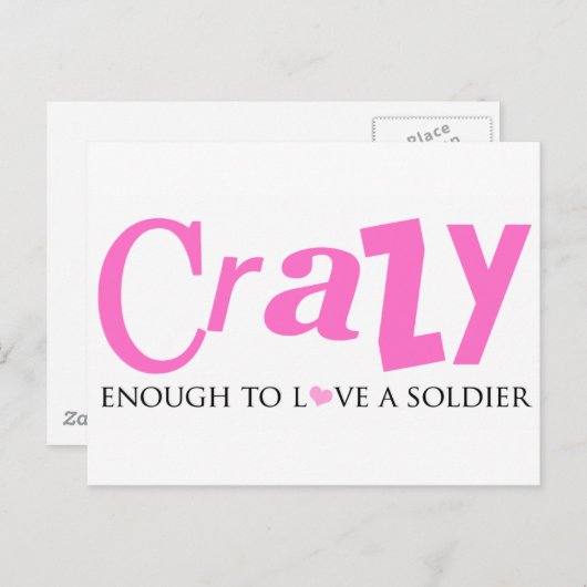 Carte Postale Assez fou pour aimer un soldat (Devant / Derrière)