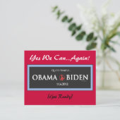 Carte postale assez simple OBAMA BIDEN 2012 (Debout devant)