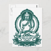 CARTE POSTALE ASSIS À BUDDHA MÉDITER LA PAIX (Devant / Derrière)
