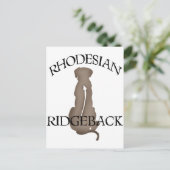 Carte Postale Assis Rhodesian Ridgeback avec texte (Debout devant)